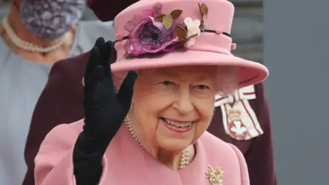 Getty Images The Queen departs after officially opening the Senedd