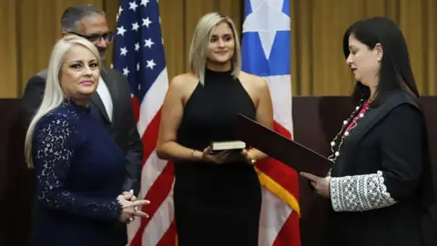 EPA Wanda Vázquez is sworn in as governor. 7 Aug 2019