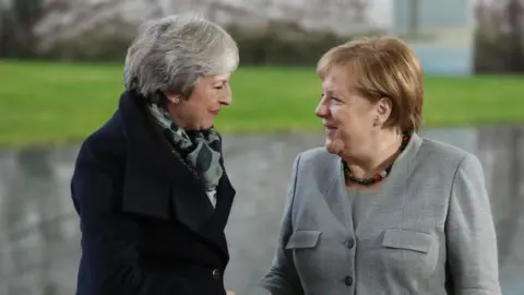 Getty Images May and Merkel in Berlin