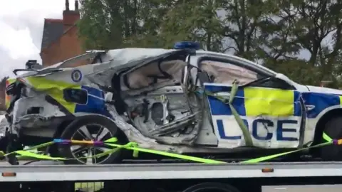 @PreeceObserver/BirminghamLive Damaged police car