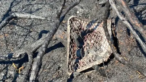 IOM FIRE AND RESCUE SERVICE A burnt disposable barbeque