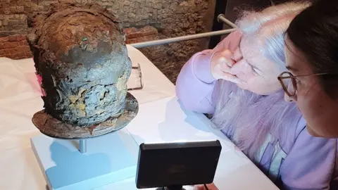 Leicestershire County Council The helmet being studied