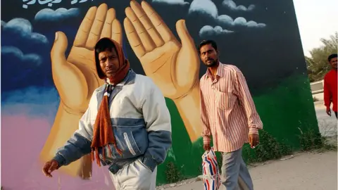 Getty Images Indian day labourers in Kuwait