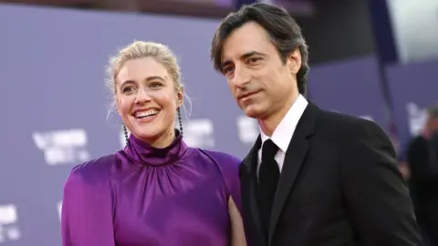 Getty Images Greta Gerwig and Noah Baumbach attend the "White Noise" UK premiere during the 66th BFI London Film Festival at The Royal Festival Hall on October 06, 2022 in London, England.