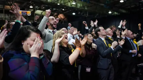Getty Images SNP supporters celebrate