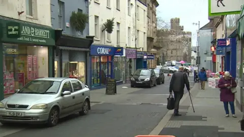 BBC A high street in Caernarfon