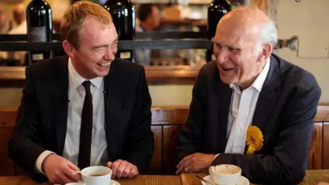 Getty Images Tim Farron and Vince Cable