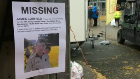 BBC Missing posters have been put around Builth Wells