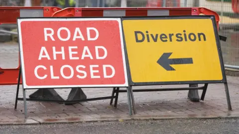 Getty Images Road closed sign