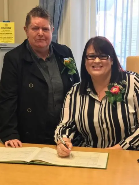 Sue Jenkins Sue, left, and her wife Claire