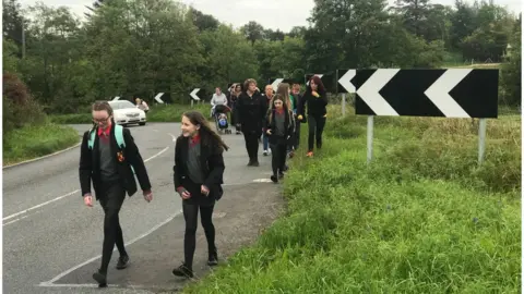 Pupils at St Mary's High School Brollagh