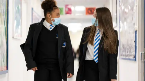 Getty Images Picture of two Llanishen High School pupils from September