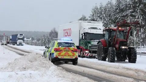 PETER JOLLY NORTHPIX Snow on A9 in Highlands