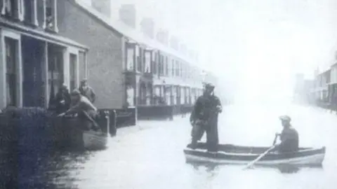 Bangor Civic Society Residents being evacuated by boat in 1923