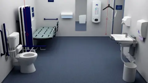 Muscular Dystrophy UK Interior of a changing places toilet facility