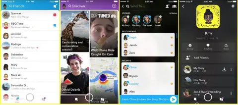 Snapchat Side-by-side shots of new Snapchat application