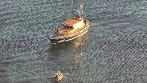 IOM Constabulary Peel Lifeboat on the water at Niarbyl