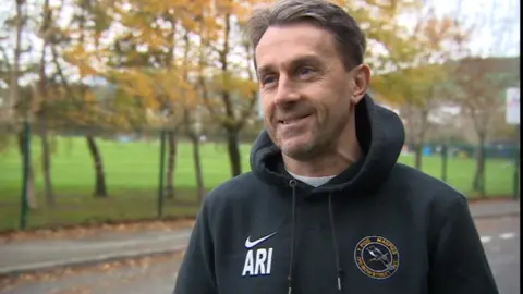 Bow Street Magpies under-8s coach Amlyn Ifans