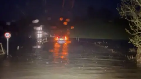 North Yorkshire Weather Updates Flooded road in North Yorkshire