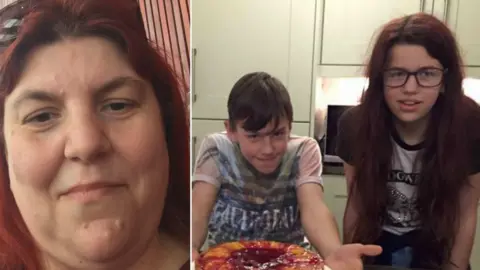 Facebook Jane Baker-Lockett and her twins James and Amy Gaskin