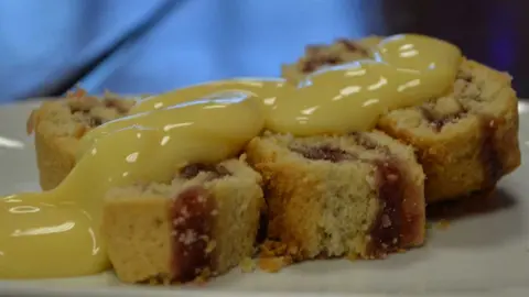 Jam roly poly pudding