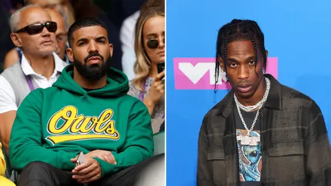 Getty Images Drake and Travis Scott
