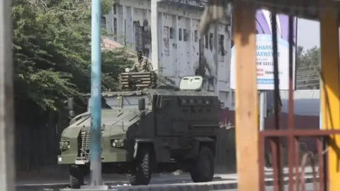 Reuters An armoured vehicle in Mogadishu, Somalia - 19 February 2021