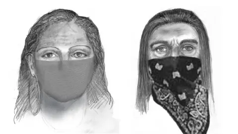 FBI Sketches released by the FBI show two women suspected of abducting a California mother last November