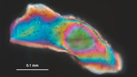 Natural History Museum of Denmark/NASA Quartz grains with planar deformation features