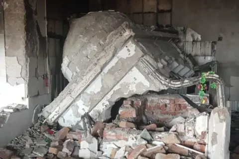 Waseem Khatak Part of the Teri shrine collapsed after the violence