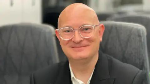 BBC Barry Boffy on a train to London