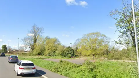 Google View from where the access road into the new residential site would be positioned, on Catlin Way