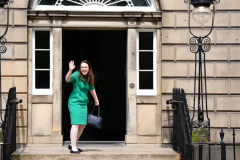 Jane Barlow/PA Media Kate Forbes arrives at Bute House, Edinburgh