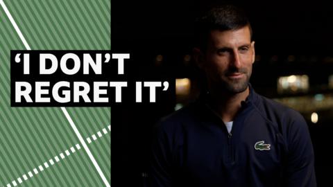 Novak Djokovic during interview