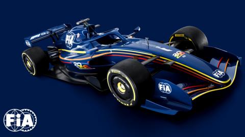 Rendered image of how F1 cars will look like from 2026