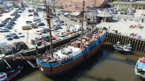 The Endeavour replica moored in Whitby 