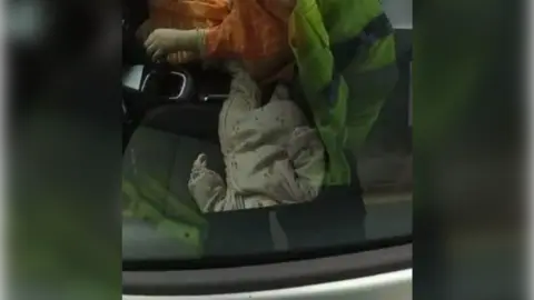 Greater Manchester Police Image taken from bodyworn video footage of officers routinely stopping the vehicle for checks