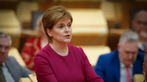 Getty Images Photo of Nicola Sturgeon in parliament