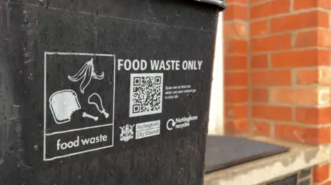 A Nottingham City Council food waste collection bin