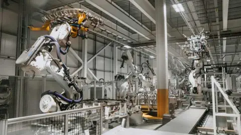 JLR Robot arms in the Halewood factory