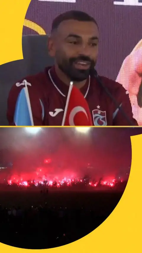 Mohamed Salah and Trabzonspor fans