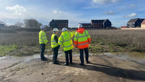 A group of council officials on the site of Wolsey Park in Rayleigh