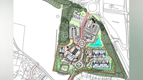Mountford Pigott/South Norfolk Council A map showing the plans for the expanded services at Gillingham, looking at the site from an aerial view