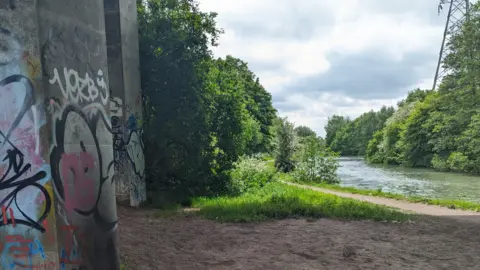 Spot where burnt dog was found near canal