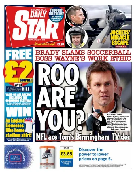 The headline on the front page of the Daily Star reads: "Roo are you?'