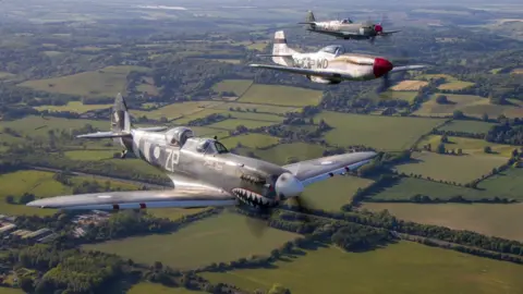 Biggin Hill Heritage Spitfire and other historic aircraft flying from Biggin Hill