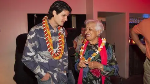 Getty Images  Jeff Petersen and Indru Watumull seen before a live concert of the musicians featured on the movie "The Descendants" on April 14, 2012 in Honolulu, Hawaii