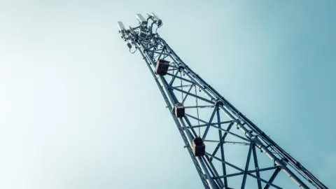Getty Images A Telecommunications, Cellphone Or Mobile Phone Tower With Copy Space