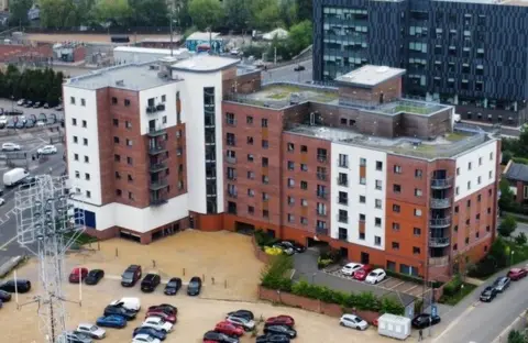 Aerial view of flats in Peterborough