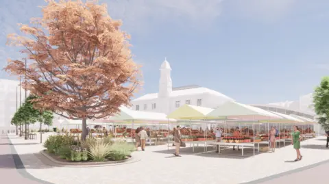 Leicester City Council An artist's impression of how Leicester Market will look